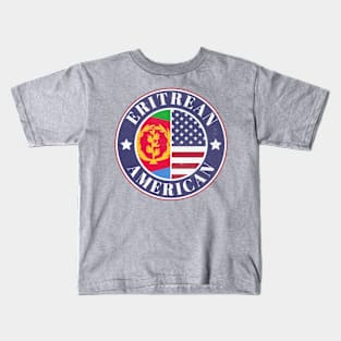 Proud Eritrean-American Badge - Eritrea Flag Kids T-Shirt